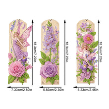 Load image into Gallery viewer, 3Pcs Special Shape Flower Diamond Art Bookmark with Pendant for Adults Beginners