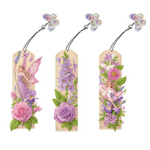 Load image into Gallery viewer, 3Pcs Special Shape Flower Diamond Art Bookmark with Pendant for Adults Beginners