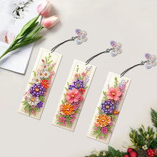 Load image into Gallery viewer, 3Pcs Special Shape Flower Diamond Art Bookmark with Pendant for Adults Beginners