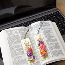 Load image into Gallery viewer, 3Pcs Special Shape Flower Diamond Art Bookmark with Pendant for Adults Beginners