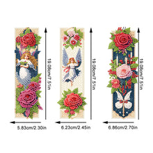 Load image into Gallery viewer, 3Pcs Special Shape Flower Diamond Art Bookmark with Pendant for Adults Beginners