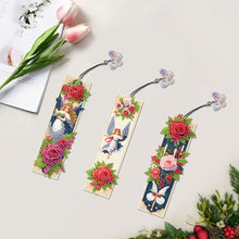 Load image into Gallery viewer, 3Pcs Special Shape Flower Diamond Art Bookmark with Pendant for Adults Beginners