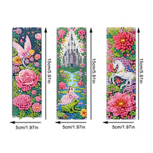 Load image into Gallery viewer, 3Pcs Special Shape Flower Diamond Art Bookmark with Pendant for Adults Beginners