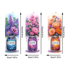 Load image into Gallery viewer, 3Pcs Special Shape Flower Diamond Art Bookmark with Pendant for Adults Beginners