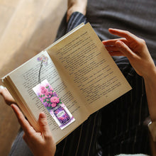 Load image into Gallery viewer, 3Pcs Special Shape Flower Diamond Art Bookmark with Pendant for Adults Beginners