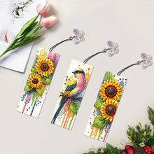 Load image into Gallery viewer, 3Pcs Special Shape Flower Diamond Art Bookmark with Pendant for Adults Beginners