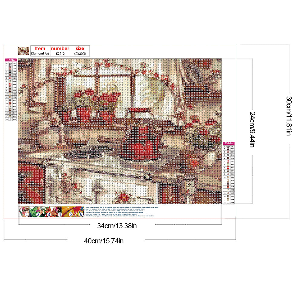 Diamond Painting - Full Round - Warm kitchen (40*30CM)