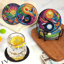 Load image into Gallery viewer, 8Pcs Wooden Moon Scenery DIY Coaster Diamond Dot Kits Round Diamond Art Coasters