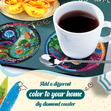 Load image into Gallery viewer, 8Pcs Wooden Moon Scenery DIY Coaster Diamond Dot Kits Round Diamond Art Coasters