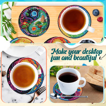 Load image into Gallery viewer, 8Pcs Wooden Moon Scenery DIY Coaster Diamond Dot Kits Round Diamond Art Coasters