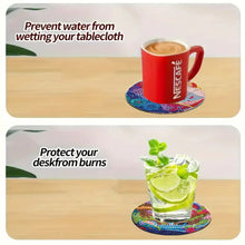 Load image into Gallery viewer, 8Pcs Wooden Moon Scenery DIY Coaster Diamond Dot Kits Round Diamond Art Coasters