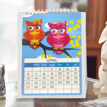 Load image into Gallery viewer, Paper Special Shaped Rainbow Owls 5D DIY Manual Monthly Calendar for Bedroom