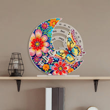 Load image into Gallery viewer, Acrylic Special Shaped Flower Butterfly Diamond Art Desktop Perpetual Calendar