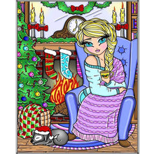 Load image into Gallery viewer, Diamond Painting - Full Round - Christmas Blonde Girl (40*50CM)