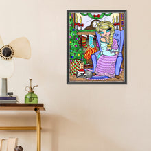 Load image into Gallery viewer, Diamond Painting - Full Round - Christmas Blonde Girl (40*50CM)