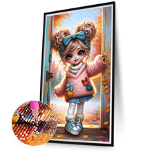 Load image into Gallery viewer, Diamond Painting - Full Round - Pink sweater door frame girl (40*70CM)