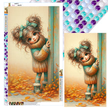 Load image into Gallery viewer, Diamond Painting - Full Round - Warm sweater behind the door girl (40*70CM)