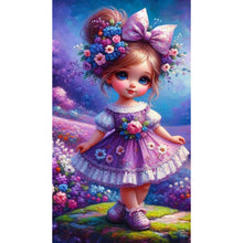 Load image into Gallery viewer, Diamond Painting - Full Round - Purple flower girl (40*70CM)