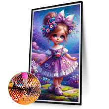 Load image into Gallery viewer, Diamond Painting - Full Round - Purple flower girl (40*70CM)