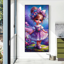 Load image into Gallery viewer, Diamond Painting - Full Round - Purple flower girl (40*70CM)