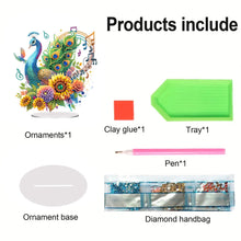 Load image into Gallery viewer, Acrylic Special Shape Peacock Diamond Painting Desktop Ornaments for Home Decor