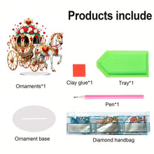 Load image into Gallery viewer, Acrylic Special Shape Flower Carriage Diamond Painting Desktop Ornaments