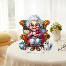 Load image into Gallery viewer, Acrylic Special Shaped Grandma Leisure Time Diamond Painting Desktop Decorations