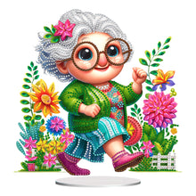 Load image into Gallery viewer, Acrylic Special Shaped Grandma Leisure Time Diamond Painting Desktop Decorations