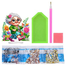 Load image into Gallery viewer, Acrylic Special Shaped Grandma Leisure Time Diamond Painting Desktop Decorations