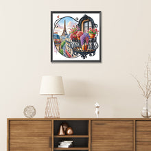 Load image into Gallery viewer, Diamond Painting - Partial Special Shaped - Garden Balcony with a Distance View of the Eiffel Tower (30*30CM)