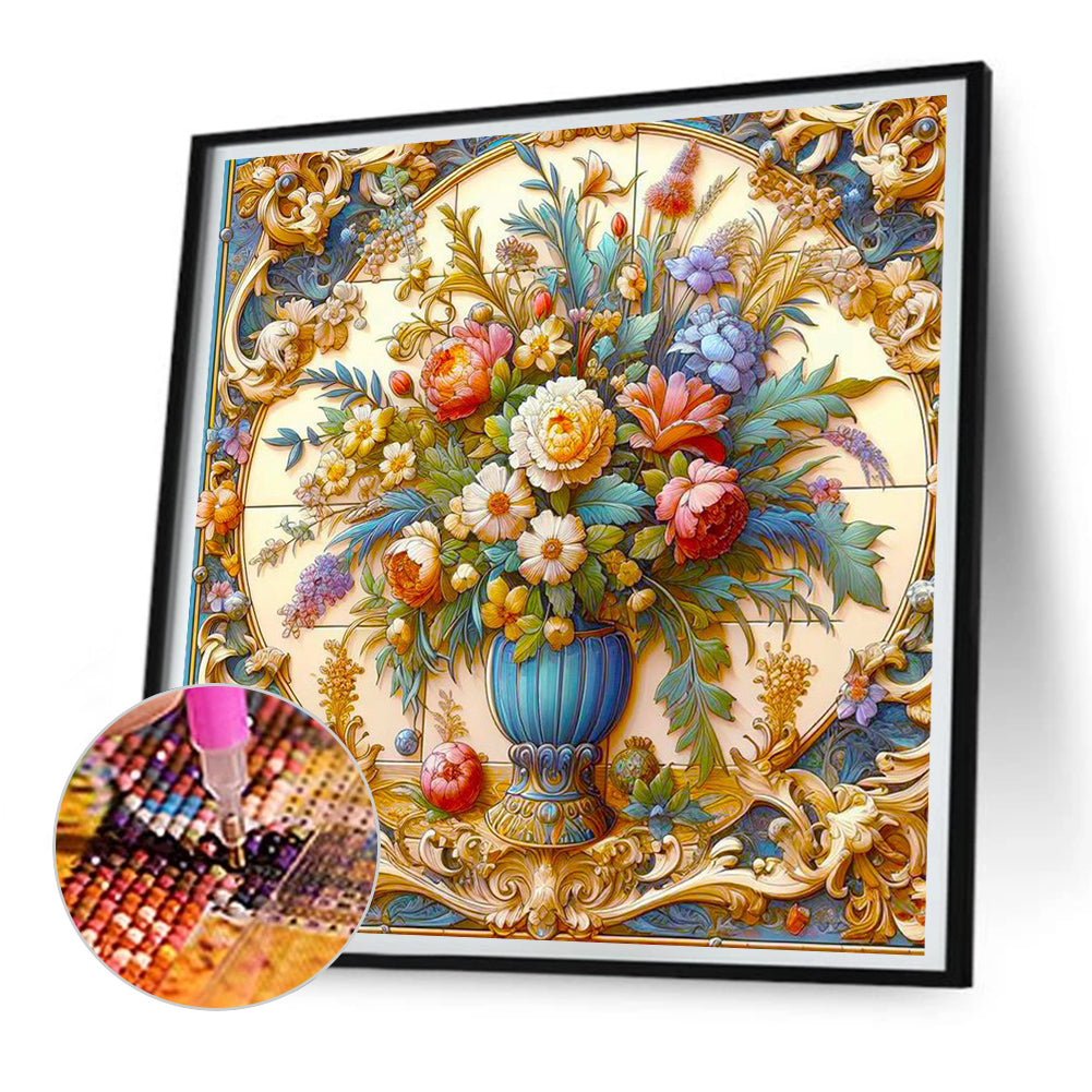 Diamond Painting - Full Round - Relief Vase (30*30CM)