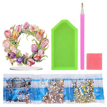 Load image into Gallery viewer, Tulip Wreath Desktop Diamond Art Kits Diamond Painting Desktop Ornaments