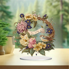 Load image into Gallery viewer, Bird Wreath Desktop Diamond Art Kits Diamond Painting Desktop Ornaments