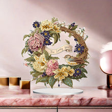 Load image into Gallery viewer, Bird Wreath Desktop Diamond Art Kits Diamond Painting Desktop Ornaments