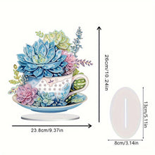 Load image into Gallery viewer, Teacup Succulent Desktop Diamond Art Kits Diamond Painting Desktop Decors