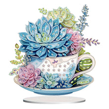 Load image into Gallery viewer, Teacup Succulent Desktop Diamond Art Kits Diamond Painting Desktop Decors