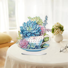 Load image into Gallery viewer, Teacup Succulent Desktop Diamond Art Kits Diamond Painting Desktop Decors
