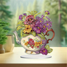 Load image into Gallery viewer, Teapot Bouquet Desktop Diamond Art Kits Diamond Painting Desktop Decors