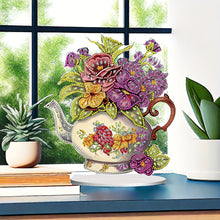 Load image into Gallery viewer, Teapot Bouquet Desktop Diamond Art Kits Diamond Painting Desktop Decors