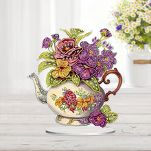 Load image into Gallery viewer, Teapot Bouquet Desktop Diamond Art Kits Diamond Painting Desktop Decors