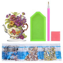 Load image into Gallery viewer, Teapot Bouquet Desktop Diamond Art Kits Diamond Painting Desktop Decors