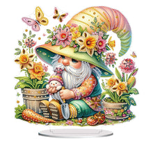 Load image into Gallery viewer, Acrylic Special Shape Gardening Gnome Diamond Painting Desktop Ornaments