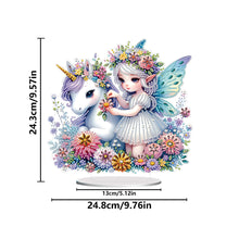Load image into Gallery viewer, Acrylic Special Shape White Horse Elf Diamond Painting Desktop Ornaments
