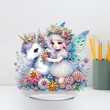 Load image into Gallery viewer, Acrylic Special Shape White Horse Elf Diamond Painting Desktop Ornaments