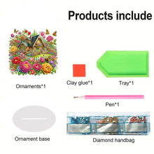 Load image into Gallery viewer, Acrylic Special Shape Flower House Diamond Painting Desktop Ornaments for Home