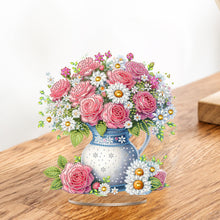 Load image into Gallery viewer, Acrylic Special Shaped Rose Bouquet DIY Table Top Diamond Painting Ornament Kits