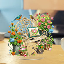 Load image into Gallery viewer, Acrylic Special Shaped Garden Lounge Chair Table Top Diamond Painting Ornament