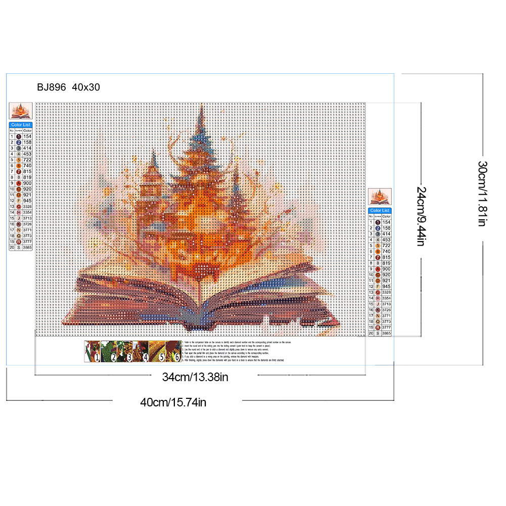 Diamond Painting - Full Round - Book Castle (30*40CM)