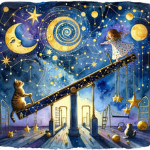 Load image into Gallery viewer, AB Diamond Painting - Full Round - Starry sky playground child (30*30CM)