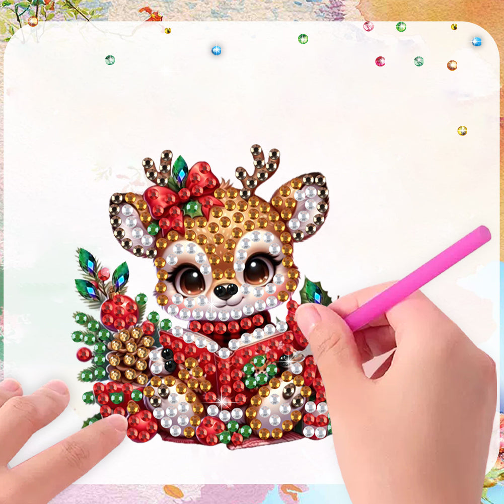 6Pcs Acrylic Christmas Diamond Painting Fridge Magnet Cute Fridge Stickers